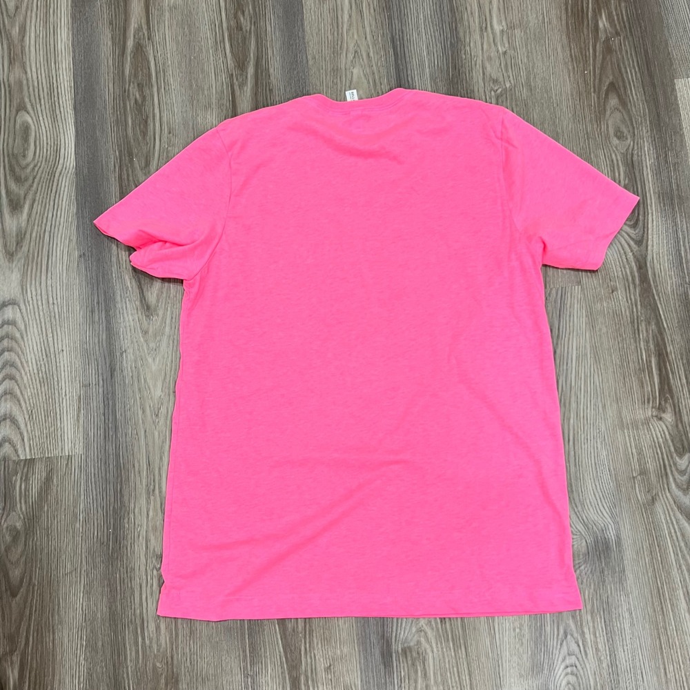 Bella + Canvas What Would Dolly Do Graphic V-Neck Tee Neon Pink Large - Picture 4 of 6